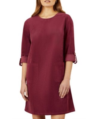 Women's Cord Tunic Dress With Pockets
