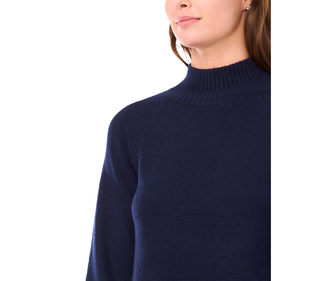 Msk Women's Long Sleeve Turtle Neck Dress In Blue