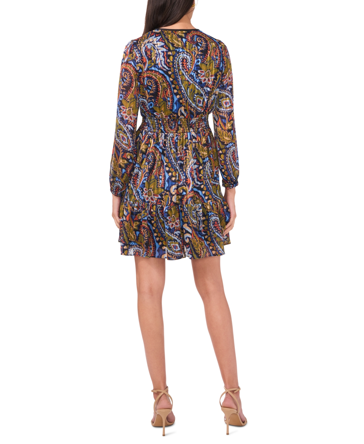 Msk Women's Long Sleeve Babydoll Dress