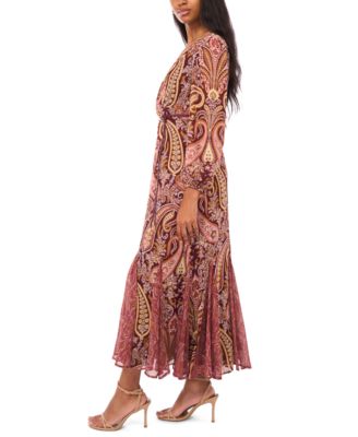 Women's Long Sleeve Belted Maxi Dress
