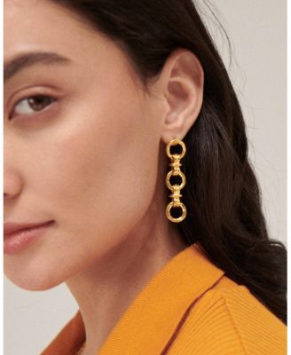 Zehra Chain Drop Stud Earrings