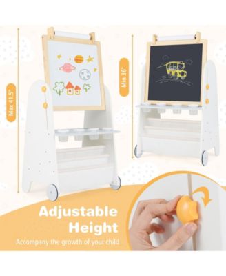 4-in-1 Toddler Activity Table Set with Magnetic Whiteboard and Chalk Board