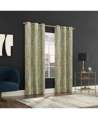 Halle Abstract Geometric Semi-Sheer Grommet Curtain Panel