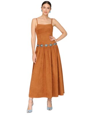 Women's Drop Waist Sweetheart Neck Maxi Dress