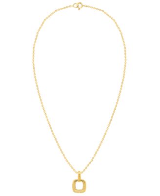 White Diamond Pendant Necklace (1/4 ct. t.w.) in 14k Gold Plating with Sterling Silver