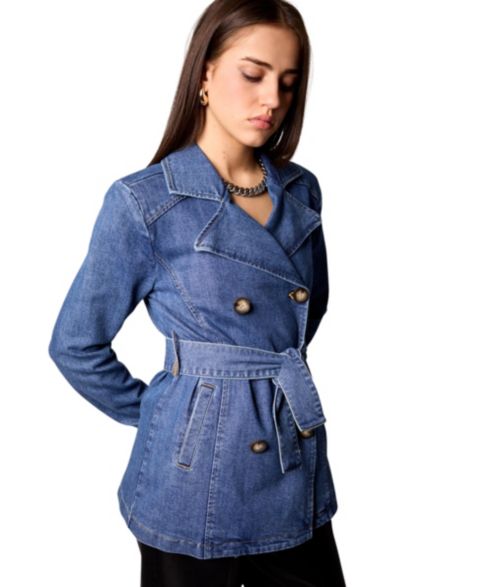 Женские худи Blue Revival Women's Gracie Double Breasted Trench Coat with Removable Insert