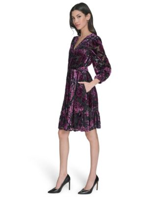 Women's Velvet Fit and Flare Dress