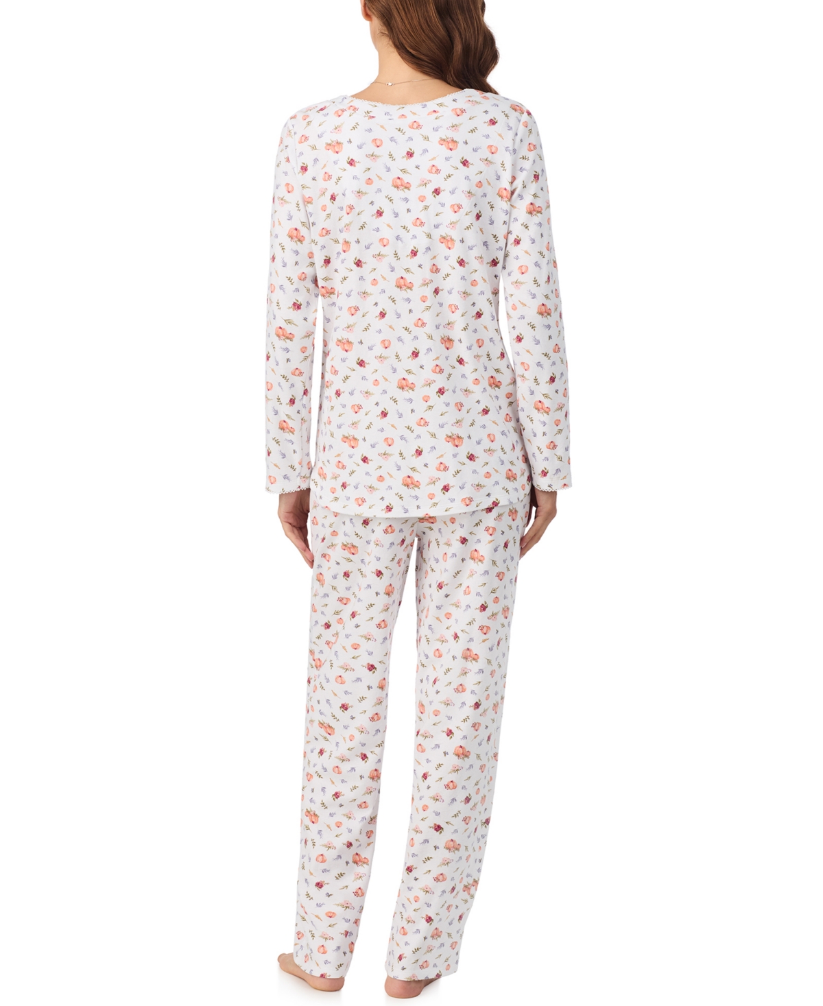 Eileen West Women's 2-piece Long Sleeve Top And Pants Pajama Set In Black