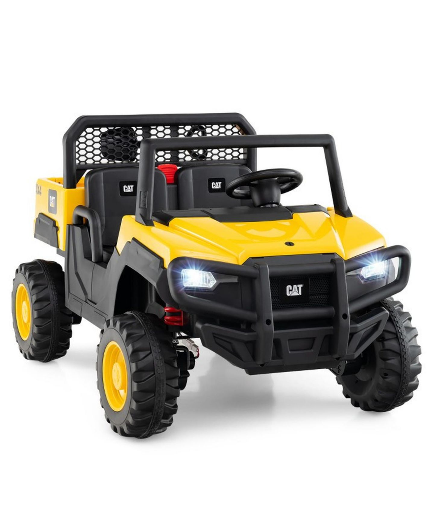 Детская игрушка SUGIFT 24V Ride On Dump Truck Licensed Caterpillar 2-Seater Kids Car with Remote Control, цвет: Жёлтый — фото 1