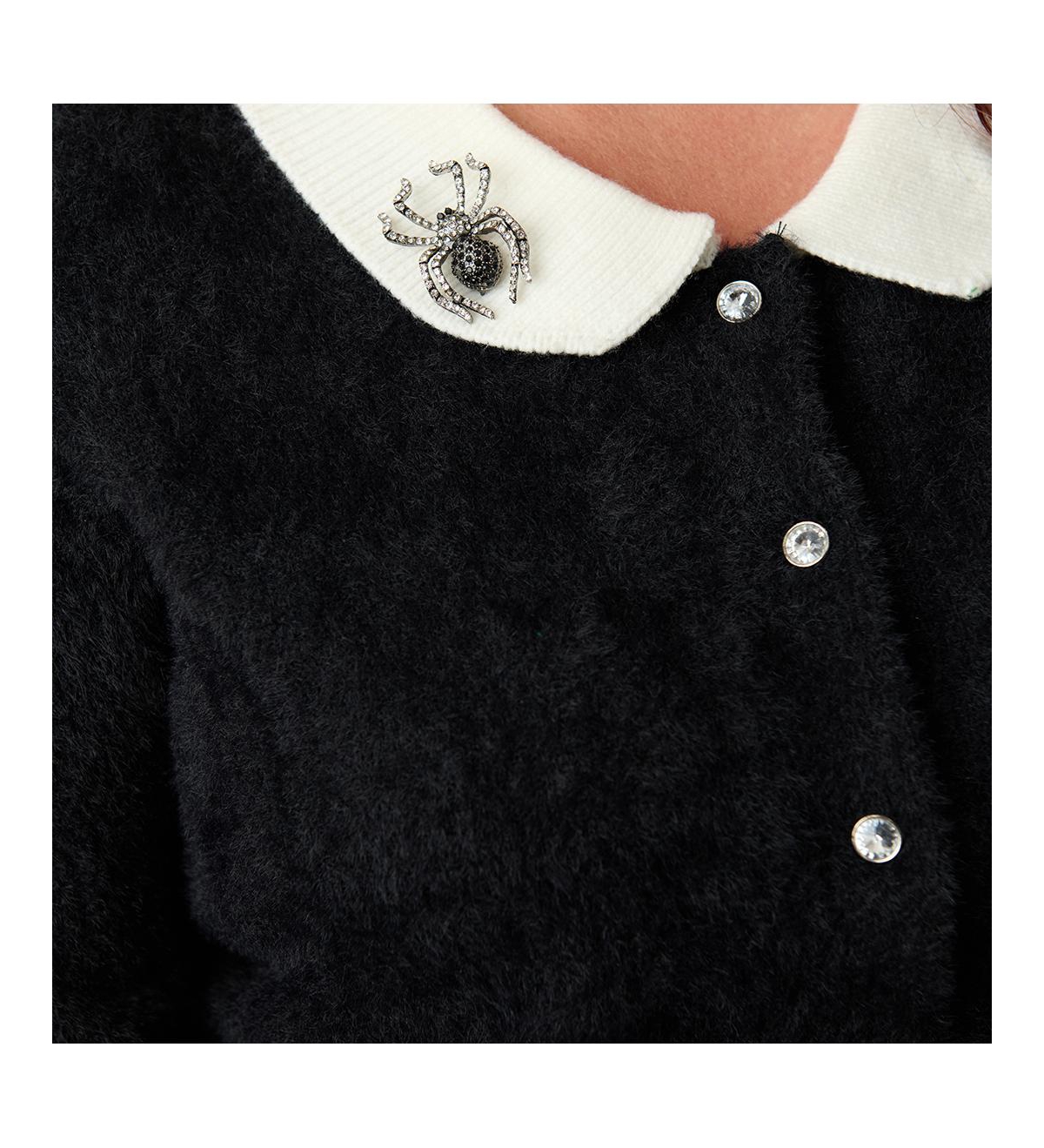 Unique Vintage Women's Collared Knit Cardigan