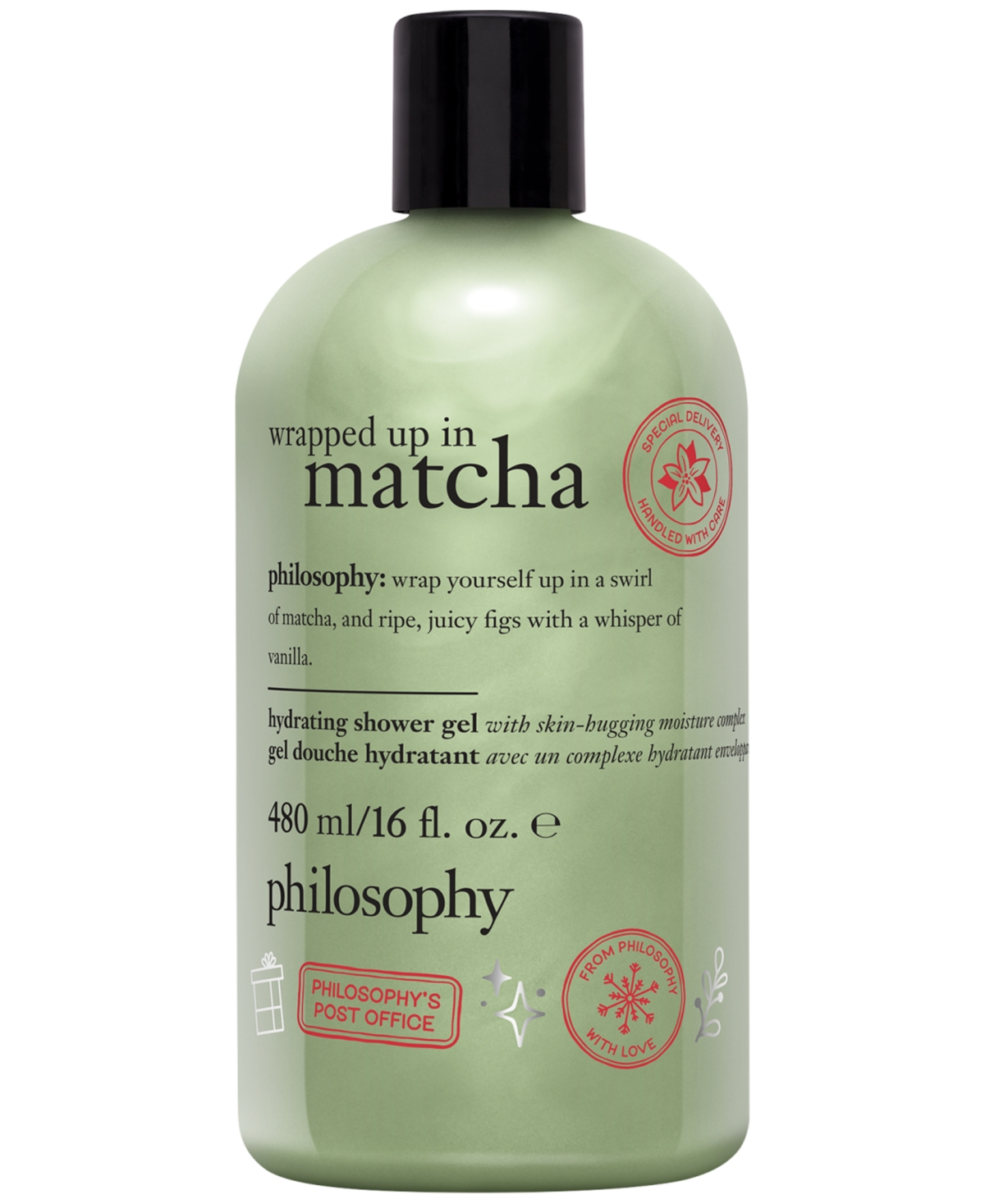 philosophy Wrapped Up in Matcha Hydrating Shower Gel, Bubble Bath, & Shampoo, 16 oz.