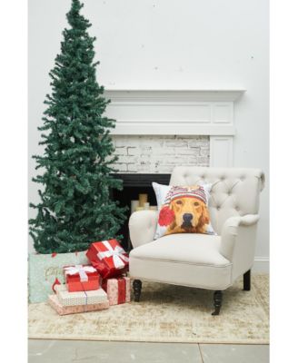 Winter Hat Golden Indoor/Outdoor Christmas Holiday Throw Pillow, 18" x 18"