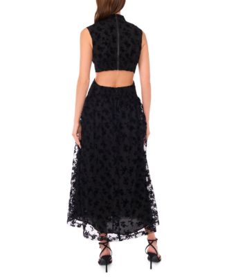 Women's Mock Neck Cut Out Maxi Dress