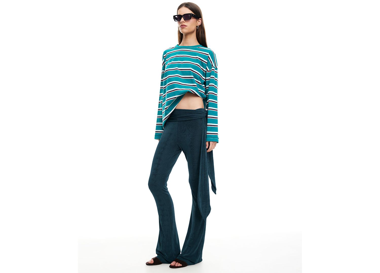 Women's Butterfly Tie Mid Rise Pants