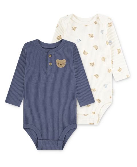 Боди Baby, длинный рукав, 2 шт. — Huggies, цвет: Тёмный синий / Белый