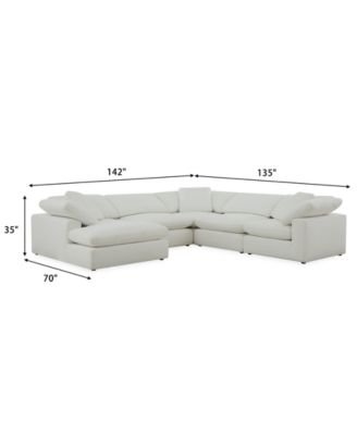 Fog 5-Pc. Fabric Chaise L-Sectional Sofa Set