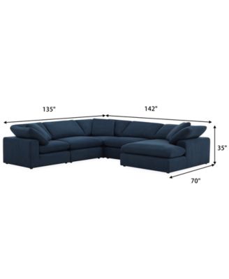 Fog 5-Pc. Fabric Chaise L-Sectional Sofa Set