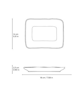 7" Stoneware Rectangular Juta Platters, Set of 4