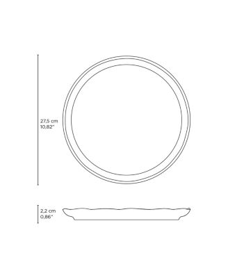 Stoneware Linhas Dinner Plates, Set of 6