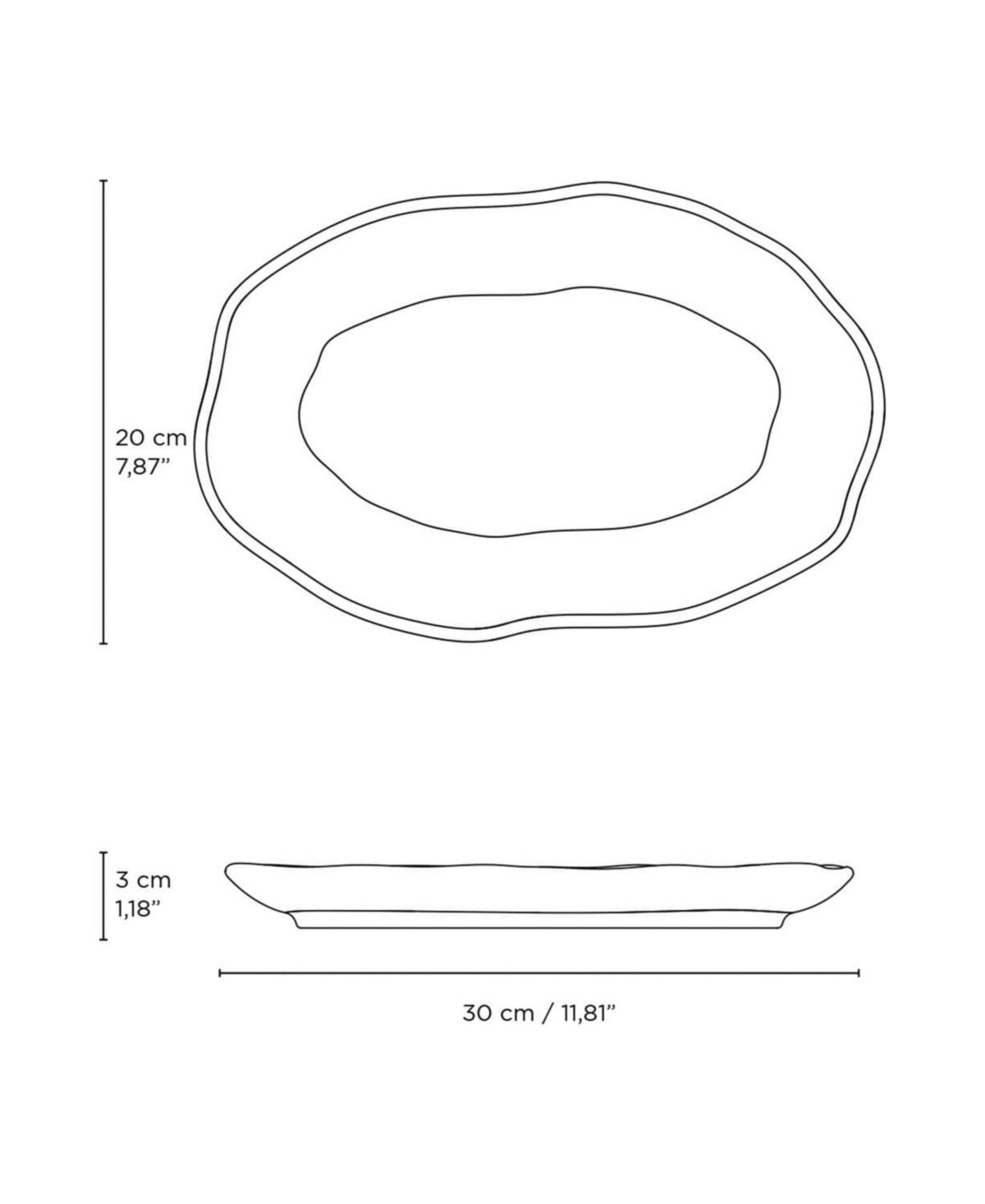 Porto Brasil Medium Shallow 11" Oval Platters, Set Of 4 In Blue