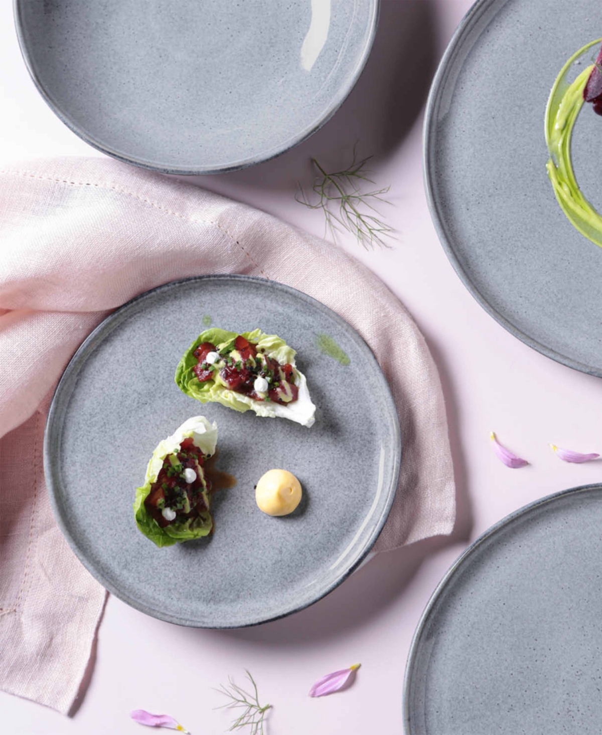 Porto Brasil Stoneware Dessert Plates, Set Of 6 In Gray