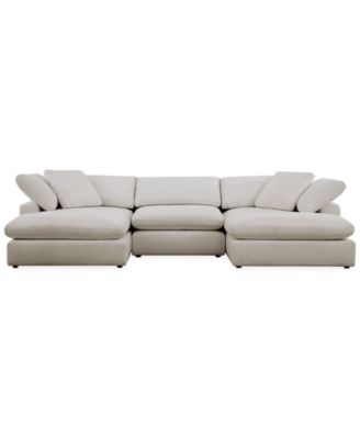 Fog 3-Pc. Fabric Double Chaise Sectional Sofa Set