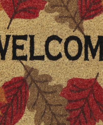 Welcome Leaf Outdoor Coir Doormat, 18" x 30"