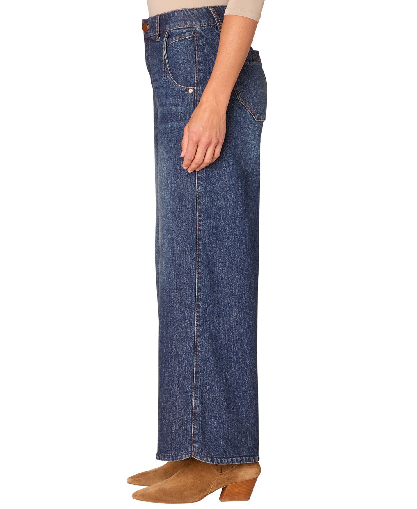 Женские джинсы Democracy "Ab" Solution 30/24" Skyrise Tulip-Hem Wide-Leg, цвет: Синий — фото 2