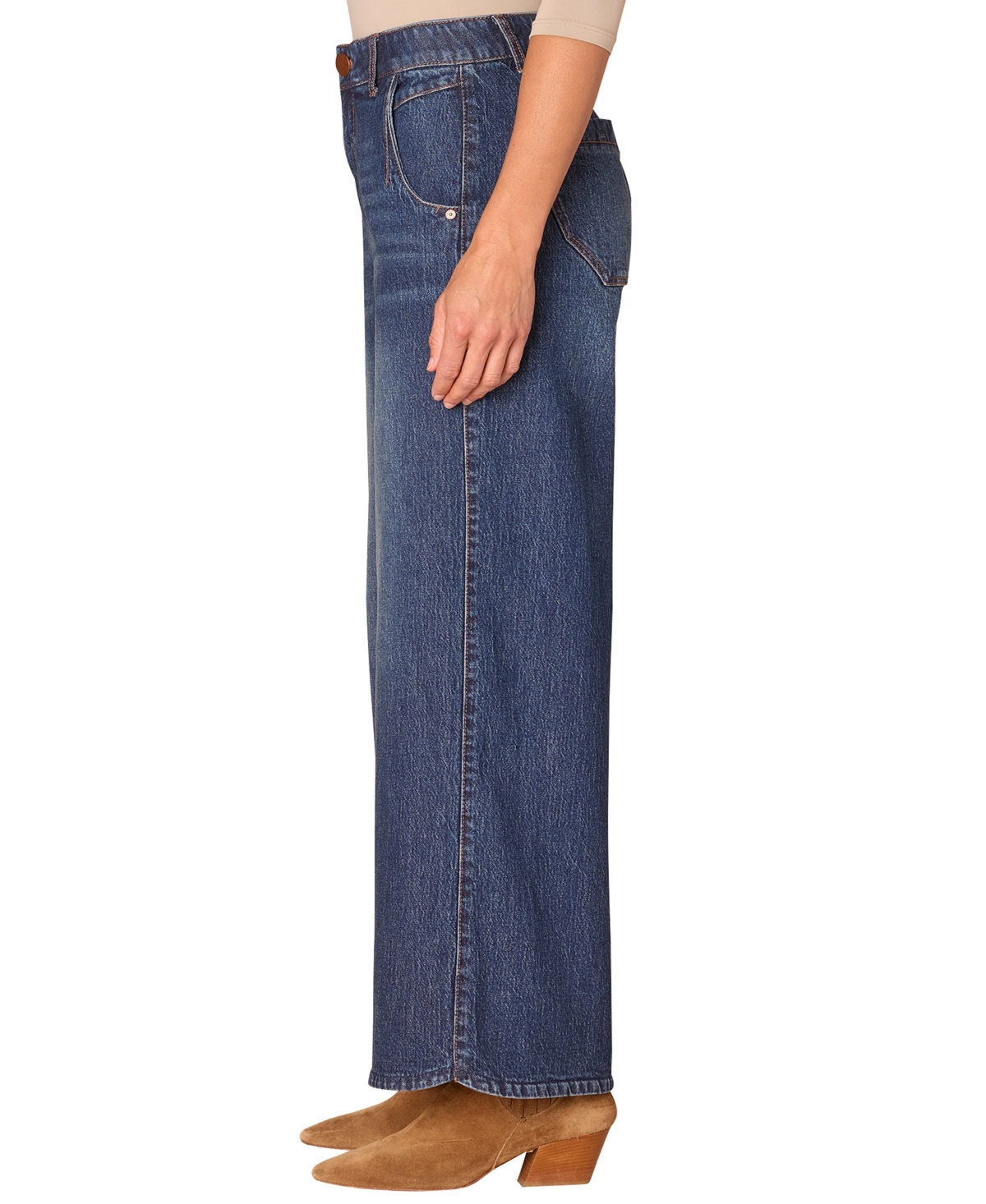 Democracy Women's High Rise Slim Straight "ab" Solution Jeans In Blue