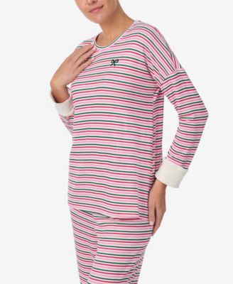 Women's Printed Round Neck Top and Pants Pajama Set