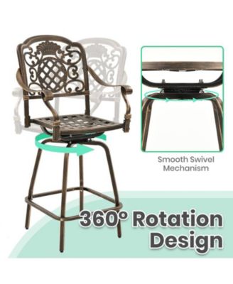 2 - Person Cast Aluminum Round Outdoor Dining Set Patio Bar Set
