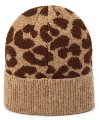 Women's Leopard Crown Cuff Beanie