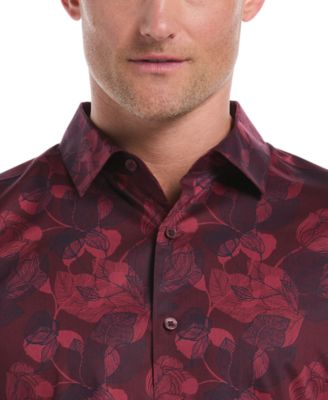 Men's Long-Sleeve Floral Print Shirt