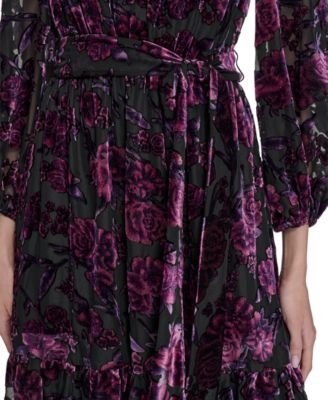 Women's Velvet Fit and Flare Dress