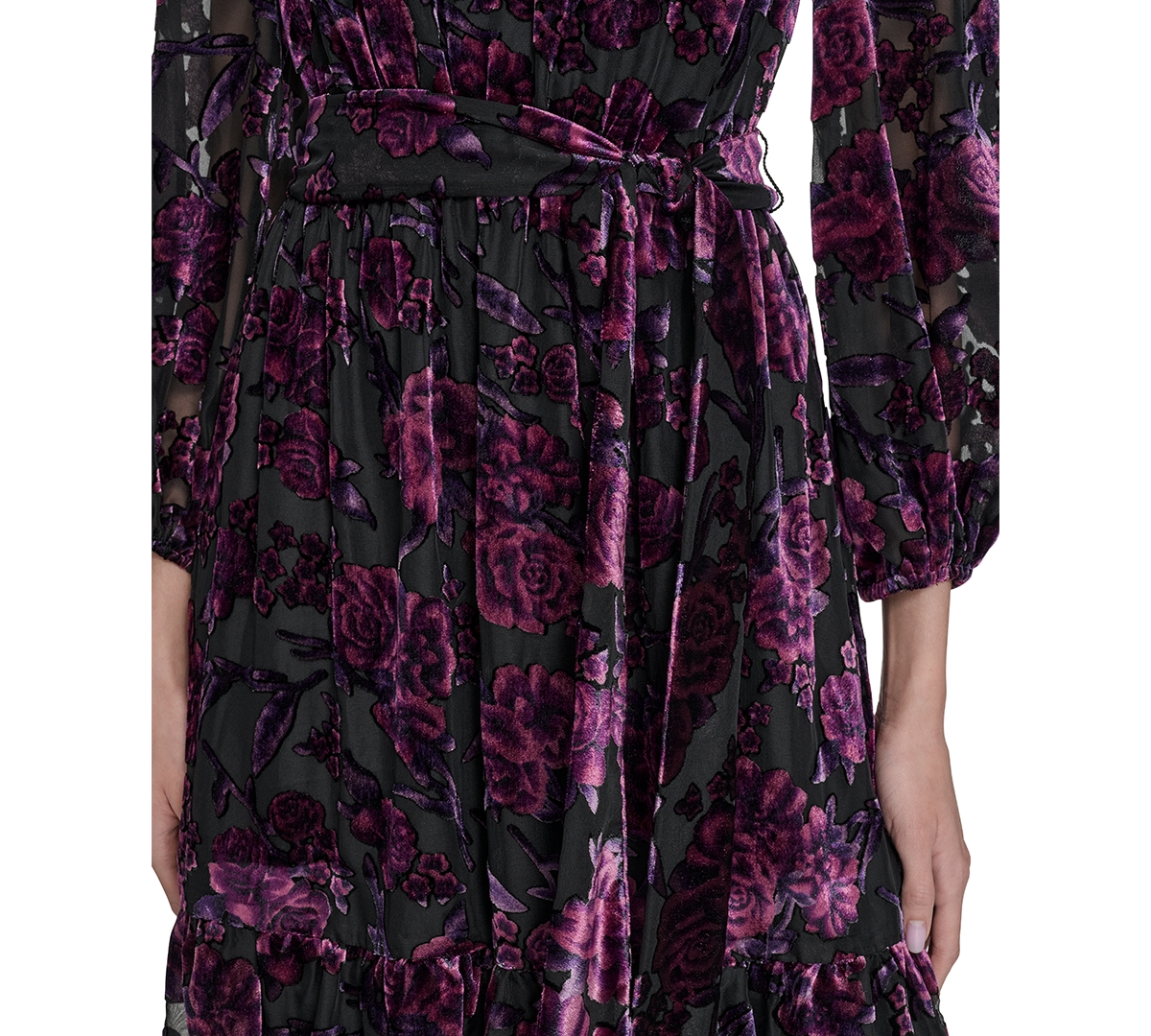 Eliza J Women's V-Neck Ruffle Fit and Flare Dress