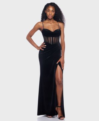 B Darlin - Junior's Sweetheart Neck Lace-Up Back Dress