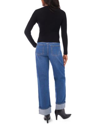 Women's Fitted Cropped V-Neck Top