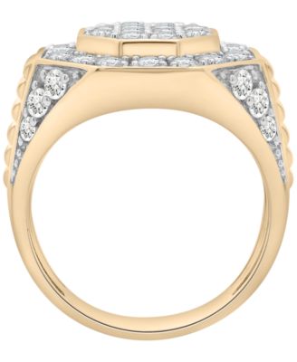 Men's Diamond (1 ct. t.w.) Ring in 14k Gold Plated Sterling Silver