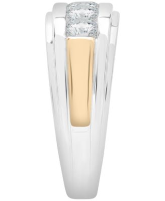 Men's Diamond (1 ct. t.w.) Five-Stone Band Ring in 10k Two-Tone Gold