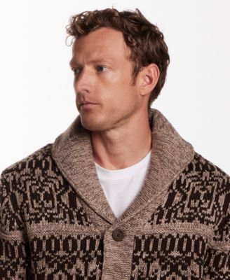 Men's Norwegian Shawl Collar Cardigan Sweater
