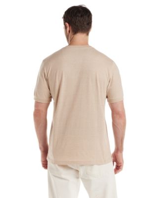 Men's Short Sleeve Microstripe Henley
