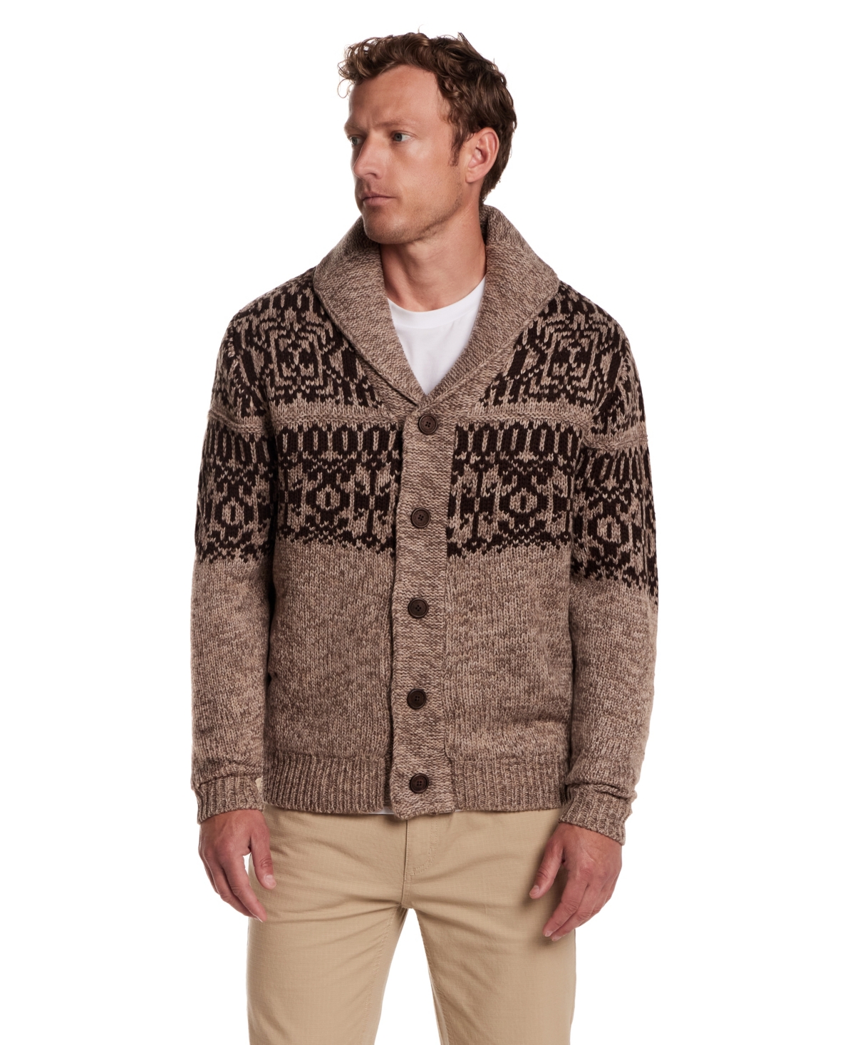 Weatherproof Vintage Men's Shawl Collar Sweater