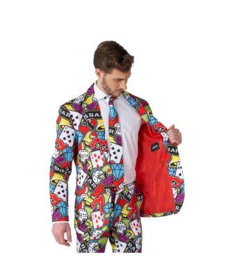 Men's Suit - NYE Fireworks Outfit Slim Fit - Black - Yellow