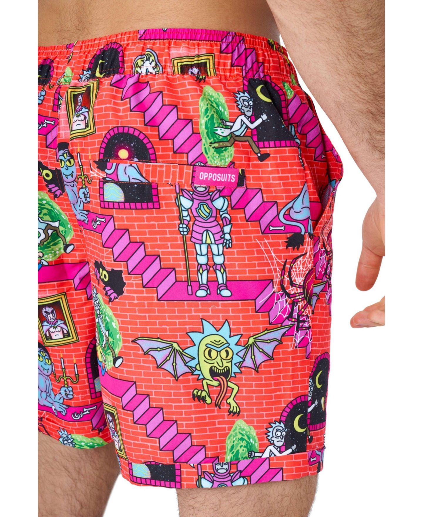 Мужской комплект OppoSuits Hawaiian 2 Piece Set - Rick & Morty Summer Beach Wear - Slim Fit - Includes Short Sleeve Shirt and Shorts, цвет: Open Miscellaneous 997 — фото 4