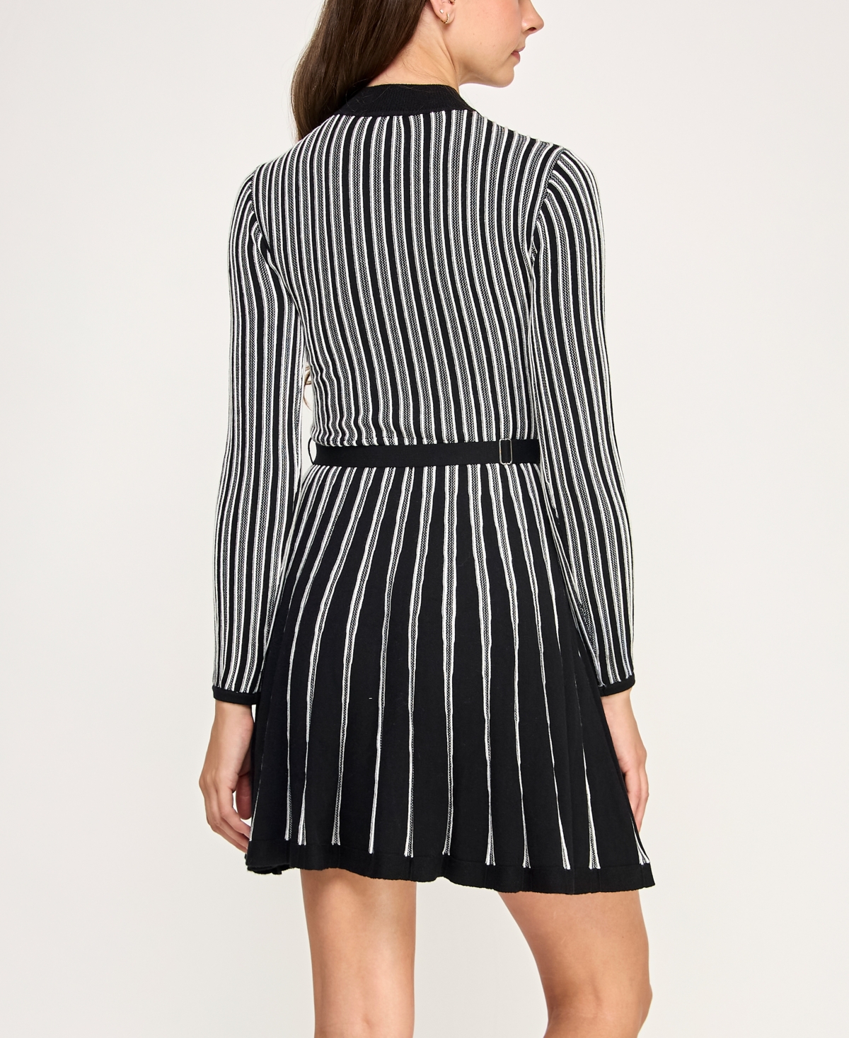 Invitee Juniors' Vertical Ottoman Stripe Short Sweaterdress