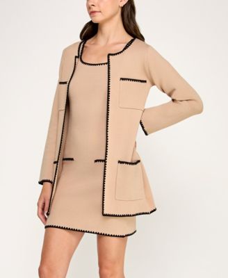 Juniors' 2-Piece Sleeveless Sweater Dress