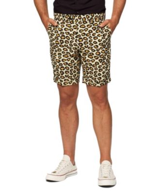 Men's Summer Suit - Animal Print Outfit - Slim Fit - Includes Short Sleeved Blazer - Shorts and Tie