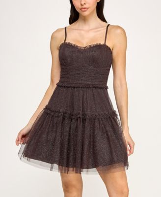 pear culture - Juniors' Emma Sweetheart Neck Strappy Dress