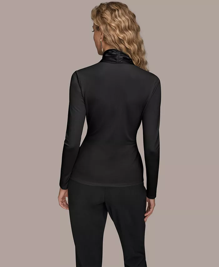 Women's Long-Sleeve Faux Wrap Knit Top - thumbnail 7