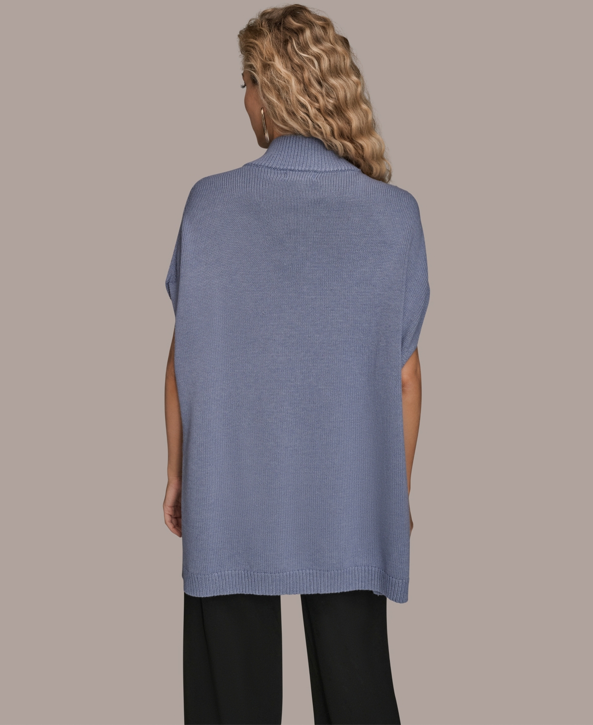 Donna Karan New York Women's Button Front Mock Neck Sweater